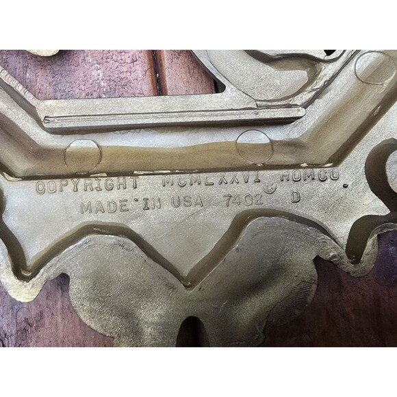 Music Instruments Vintage 1976 Homco Gold Wall Decor Plaques Hollywood Regency - Picture 5 of 6